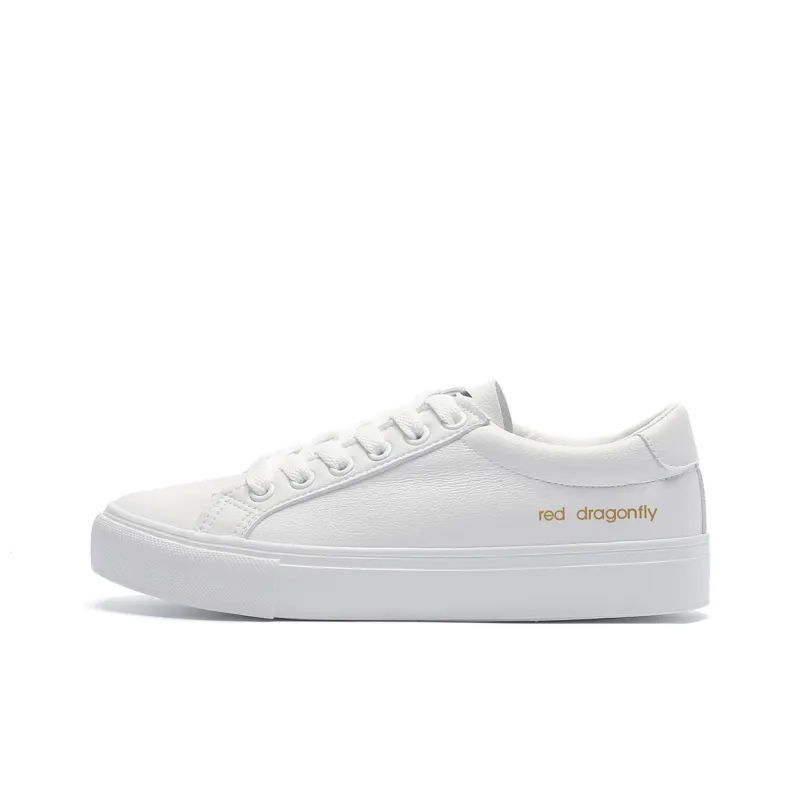 RED DRAGONFLY Flat Shoes Lightweight And Breathable Low Top Casual Shoes Women's White-1