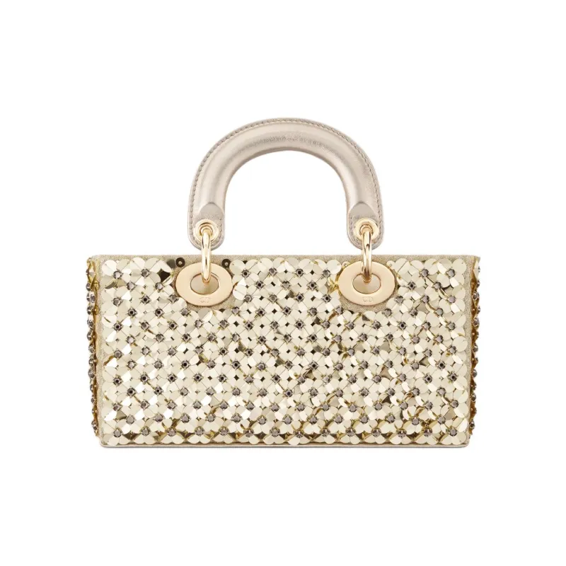 DIOR Lady D Joy Lambskin Lady Dior Bag, Shoulder Bag, Crossbody Bag, Handbag Small Size Women's Gold-2