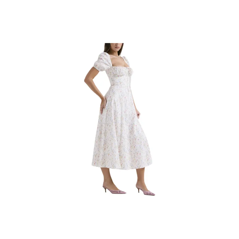 HOUSE OF CB TALLULAH Short Sleeved Dress Women's WHITE/White-4