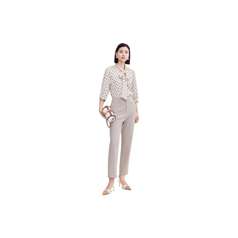 FINITY Chiffon Shirts Women's Beige With Print-1