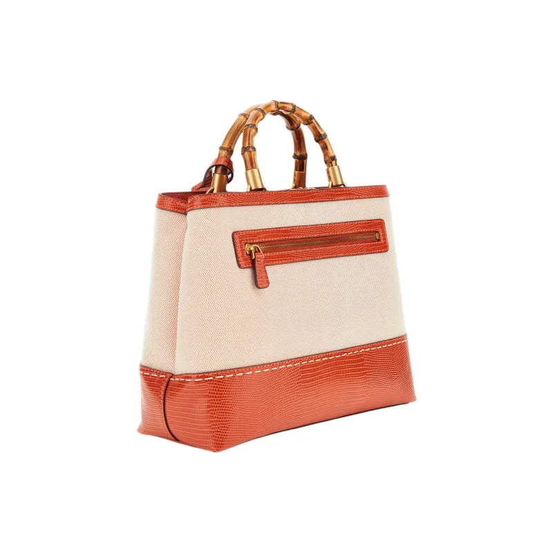 GUESS Cotton Shoulder Bag Crossbody Bag Handbag Women's Orange-1