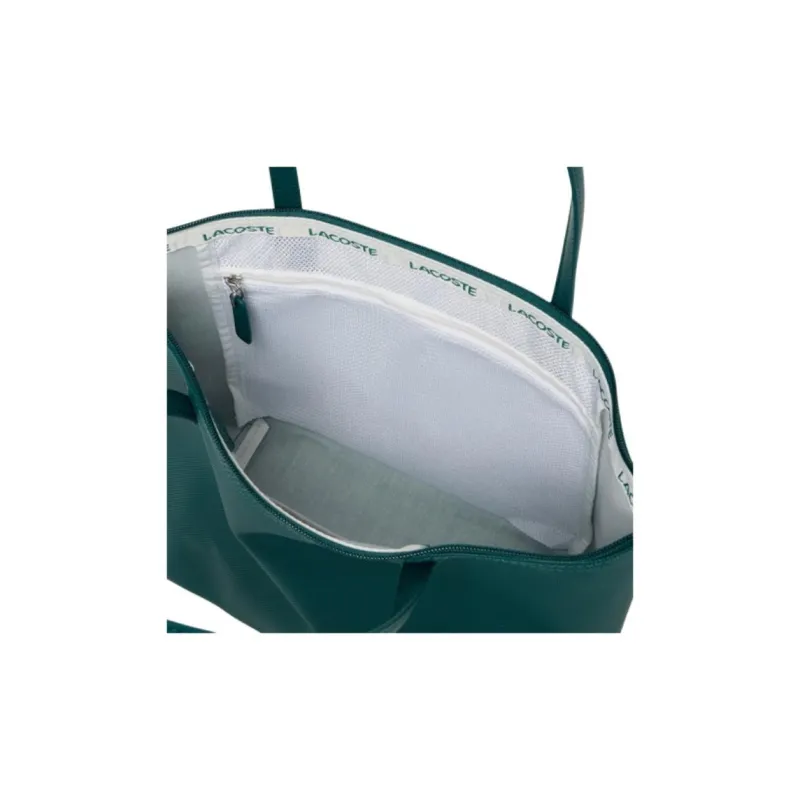 LACOSTE Synthetic Leather Tote Bag Shopping Bag Handbag Small Size Women's Green-3