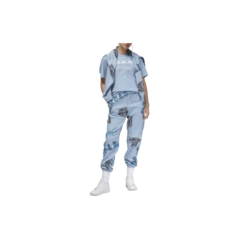 Jordan Flight Drop Shoulder Sleeve T Shirt Women's Blue-2