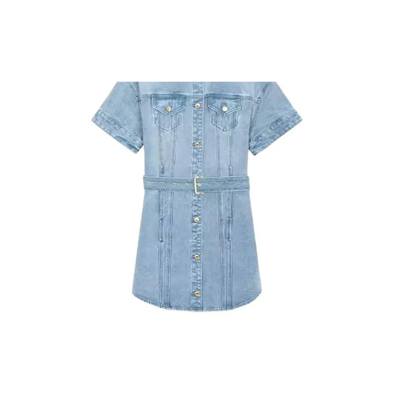 MICHAEL KORS Short Sleeved Dress Women's Denim Blue-1