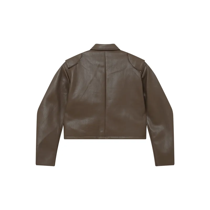 GBXM Leather Jacket Unisex Coffee-1