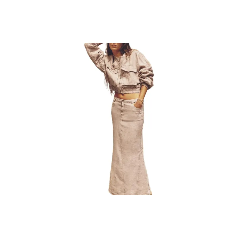 ZARA Casual Long Skirt Women's Pink-1