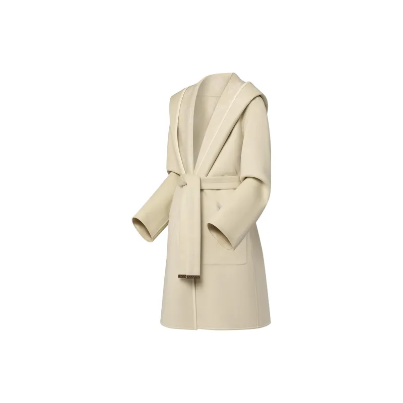 Lv Reversible Signature Hooded Wrap Coat-2