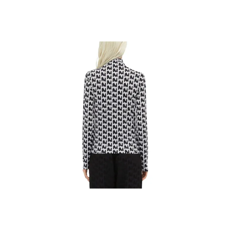 MSGM Logo Printed High Neck Long Sleeved T Shirt-2
