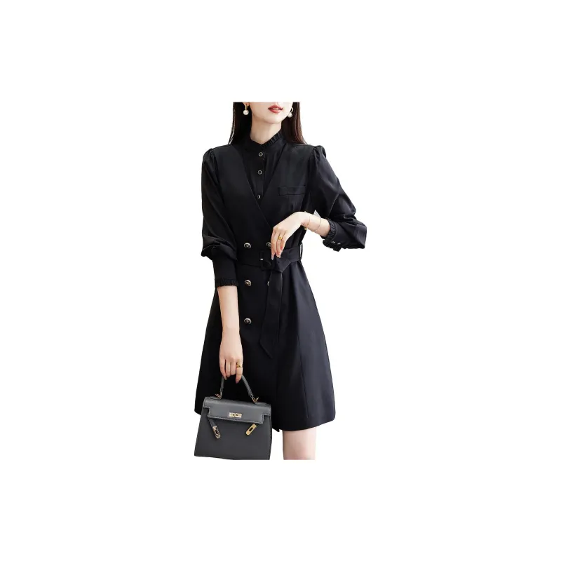 Dme Long Sleeved Dresses Women's Black-1