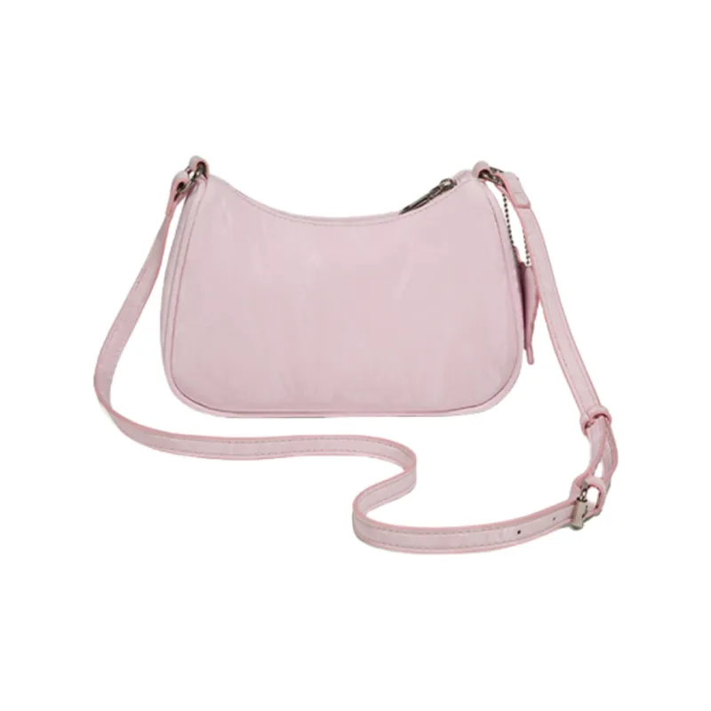 NOMK PU Shoulder Bag, Dumpling Bag, Shoulder Bag, Crossbody Bag Women's Ecru/Pink/Black/Light Green-7