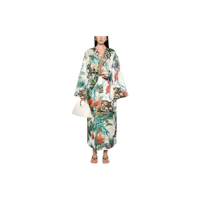 Roberto Cavalli Jungle print Belted Coat-2