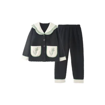 Qiao Ni Tong Pajama Set Women's Dark Gray