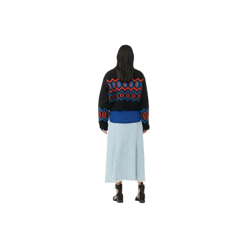 GANNI Patterned Organic wool Jumper-2