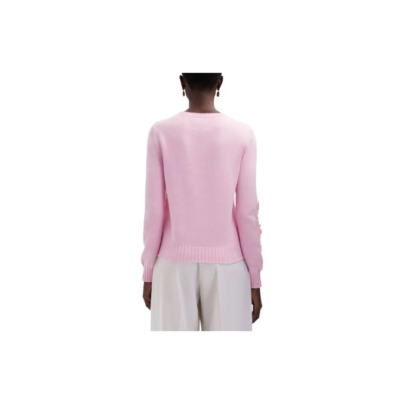 Oscar De La Renta Lace-detail Fine-knit Jumper-3