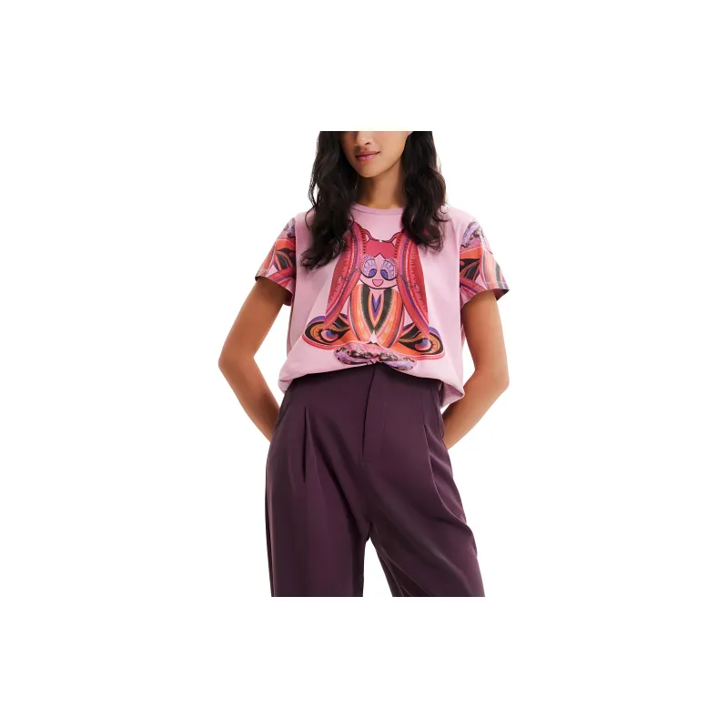 Desigual T Shirts Women's Pink-2