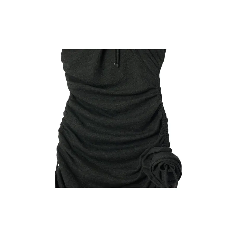Burberry Floral Detailed Ruched Halterneck Dress-3