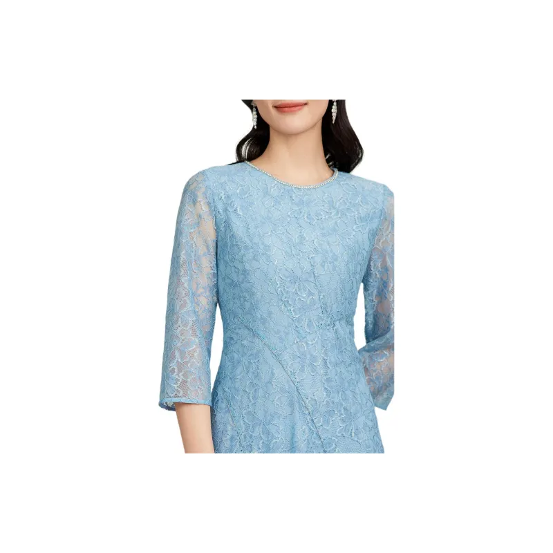 BBLLUUEE Long Sleeved Dress Women's Moonlight Blue-2