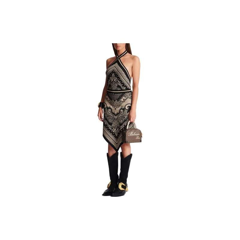 BALMAIN Halterneck Knitted Midi Dress-1