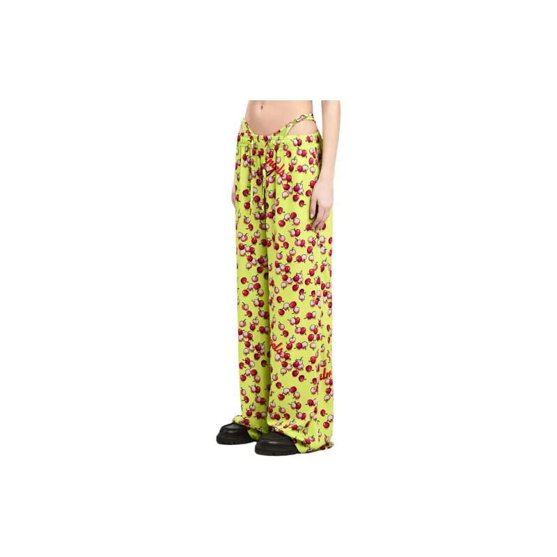 PALM ANGELS Cherries patterned Flared Trousers-3