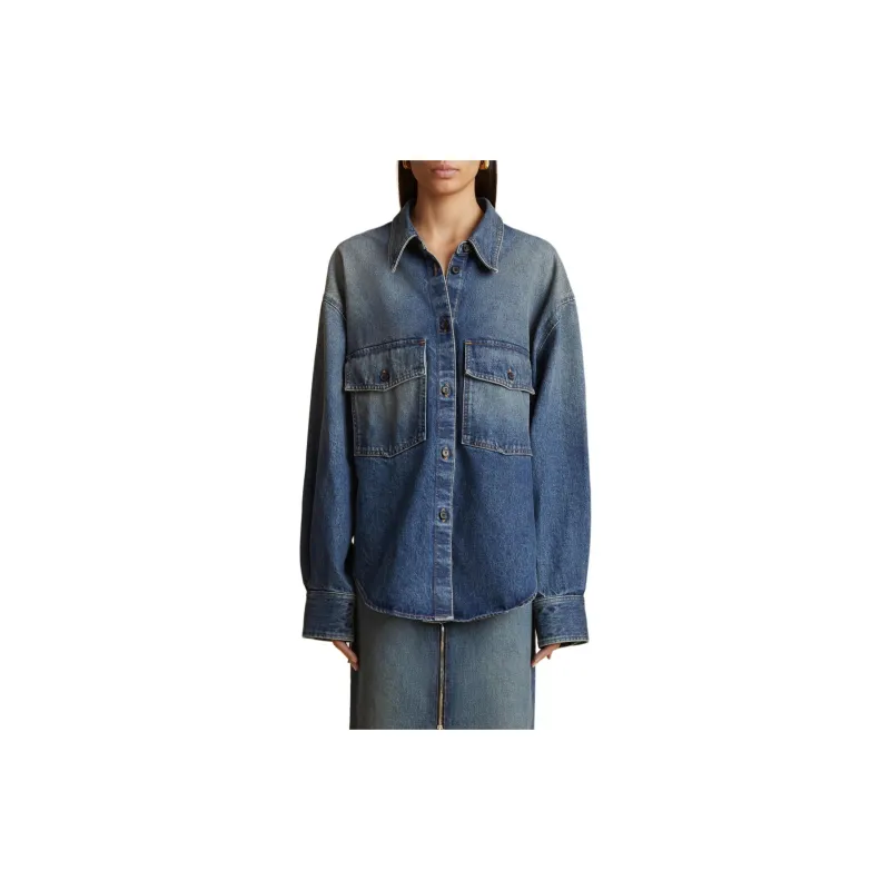 KHAITE Long Sleeved Buttoned Overshirt-1