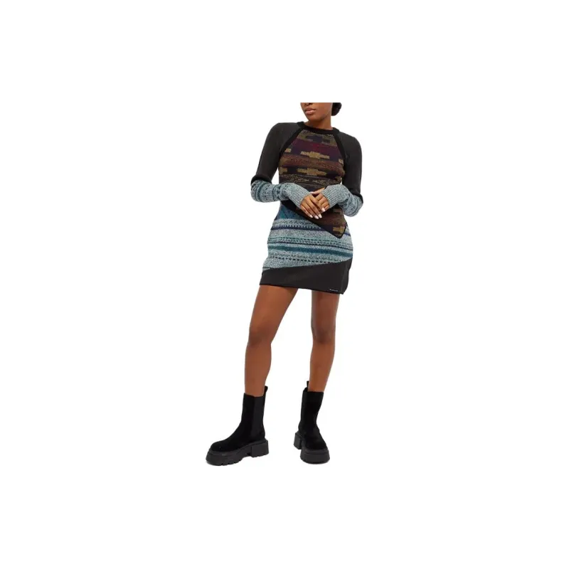 Marine Serre Long sleeved Knit Dress-1