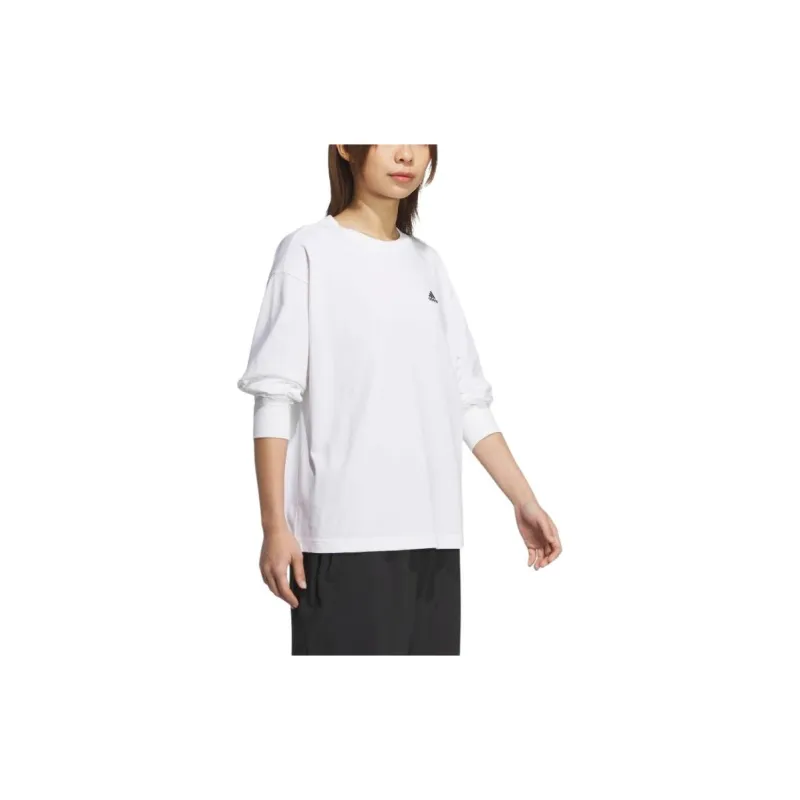 Adidas Clothing Drop Shoulder Sleeve T Shirt Women's White-3