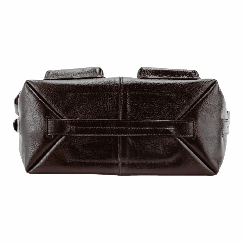 Lemaire Cow Leather Handbag Shoulder Bag Medium Size Women's Dark Brown-6
