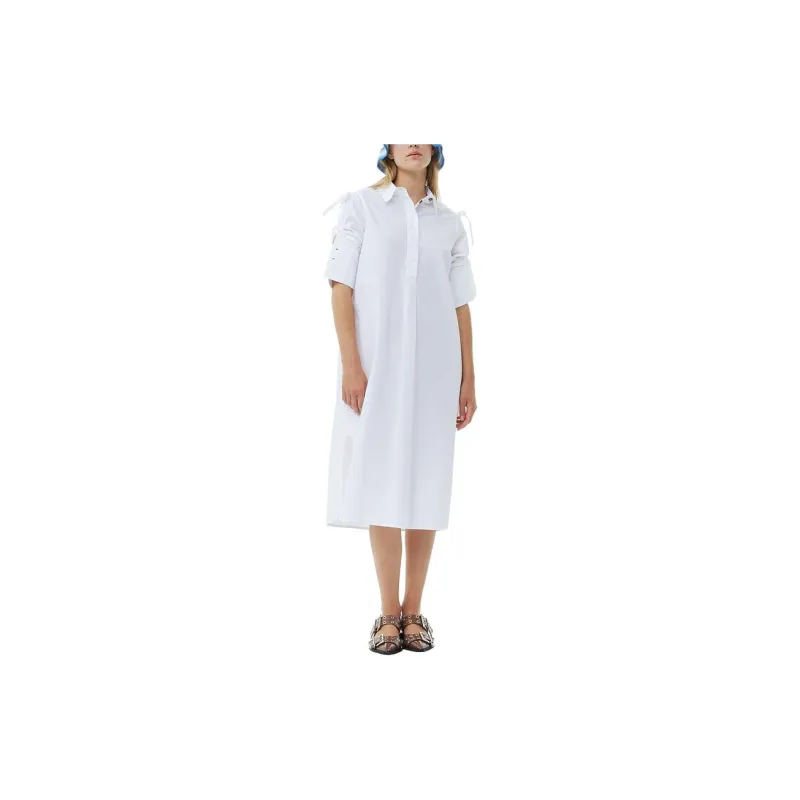 GANNI Poplin Oversized Midi Shirt Dress-1