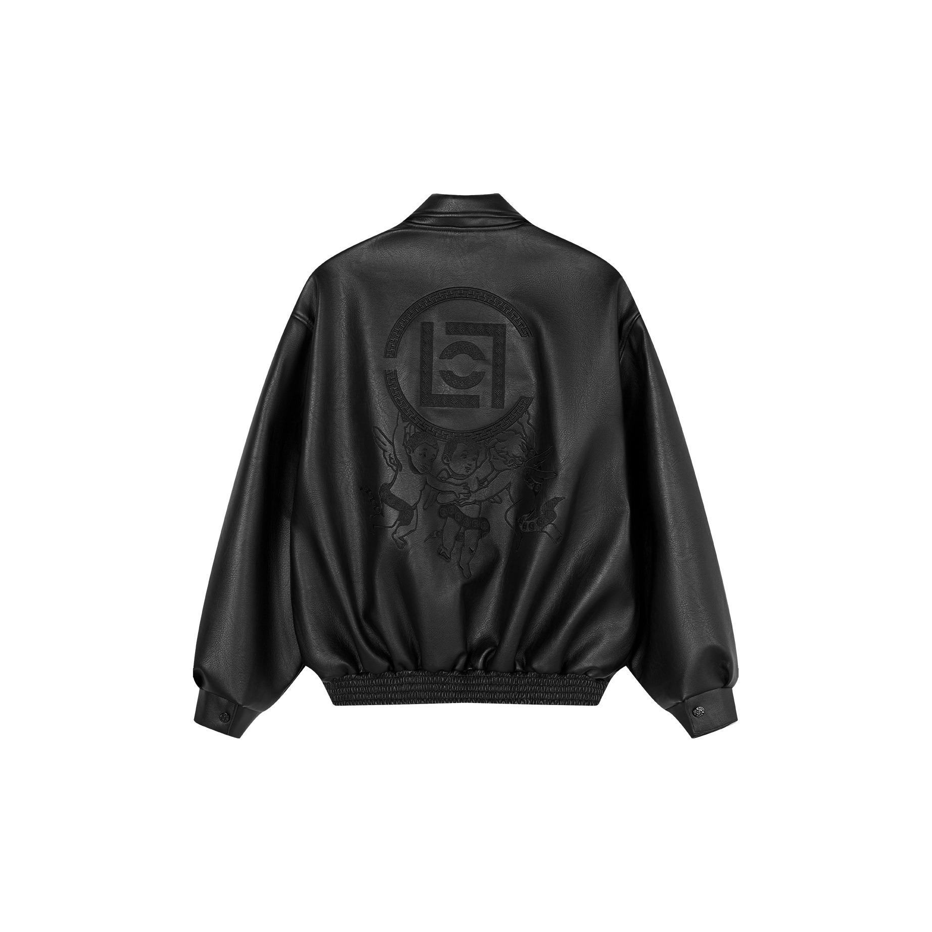 AFGK x CLOTTEE Leather Jacket Unisex Black - Cheap Rcj