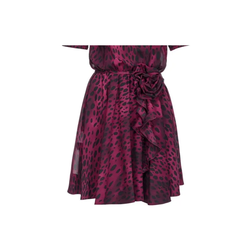 PINKO Bayonne Puff Sleeved Cheetah Printed Dress-5