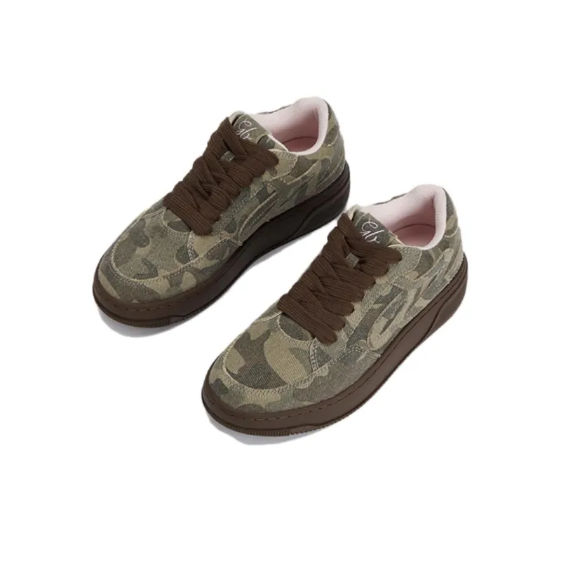 GOOD BAI Low Top Casual Shoes Unisex Camouflage Pink-2