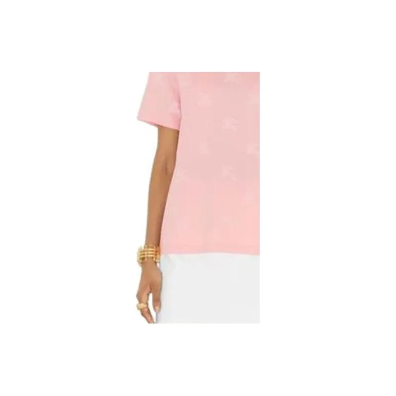 Burberry Equestrian Knight Round Neck T shirt Pink-5