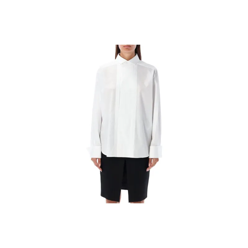 SAINT LAURENT Straight Hem Poplin Shirt-4