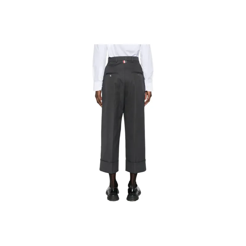 THOM BROWNE High waisted Canvas Trousers-3