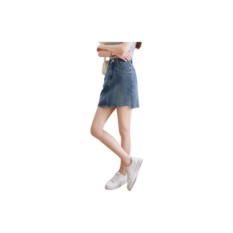 Mo Han Yi Mei Denim Short Skirts Women's Blue-2
