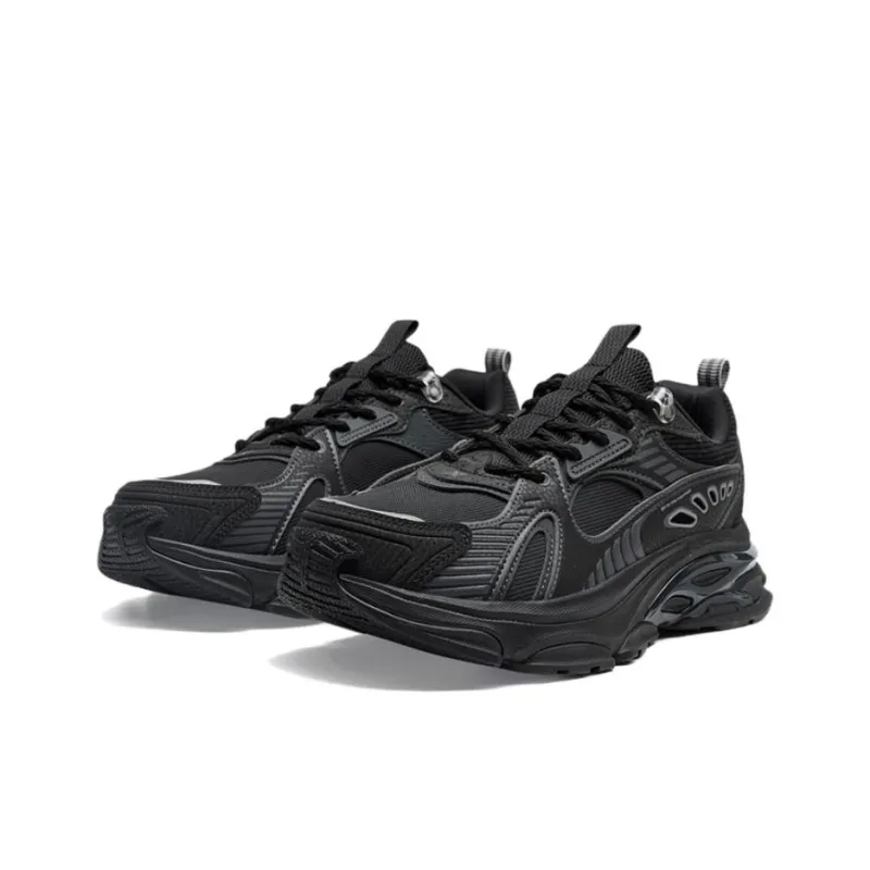 XTEP Non slip Lightweight Low Top Chunky Sneakers Men's Black-2