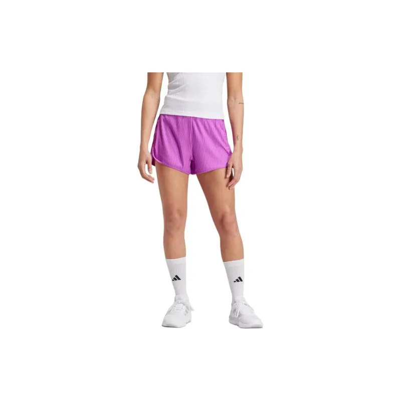 Adidas Free Shipping With AdiClub Pacer All Gym Seasonal Rib High-Rise Tonal 3-Stripes Shorts-1