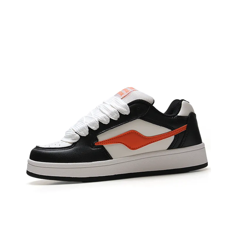 STUR YSN Wear resistant And Lightweight Low Top Skateboard Shoes Unisex Black Orange-0