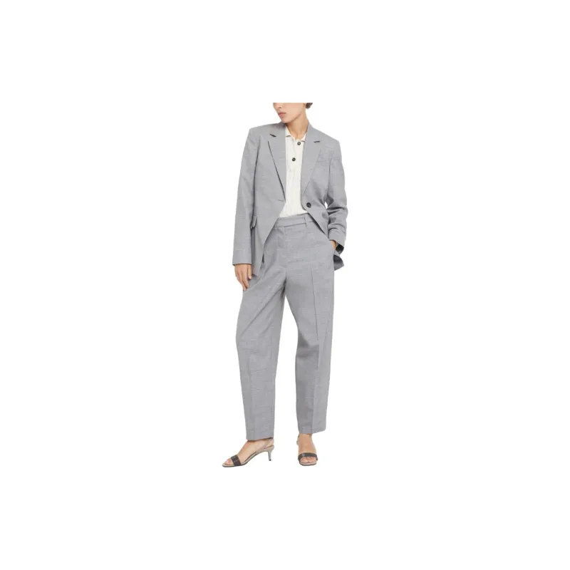 Brunello Cucinelli Mélange Effect Single Breasted Tailored Blazer-1