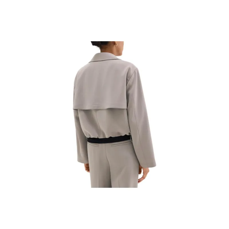 THEORY Admiral Crepe Double-Breasted Crop Trench Coat-2
