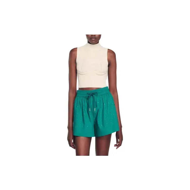 Sandro Casual Shorts Women's Emerald Green-1