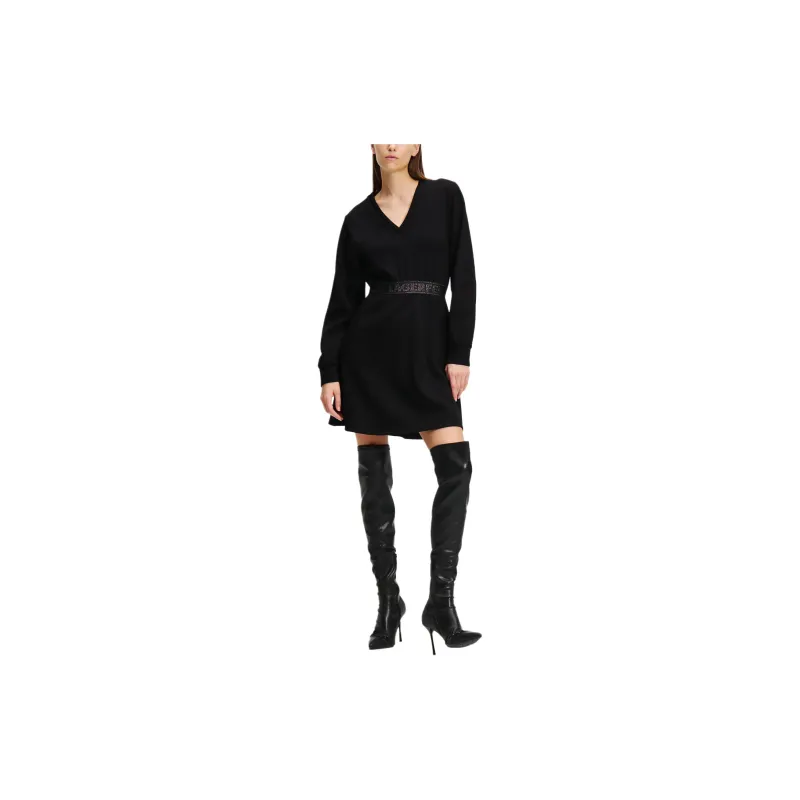 Karl Lagerfeld Glitter Logo tape Dress-3