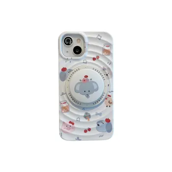 Sopi Acrylic Material Elephant Magnetic Stand Phone Cases Compatible With IPhone 16/15 Pro Max/Apple 13/14 Pro Max/12