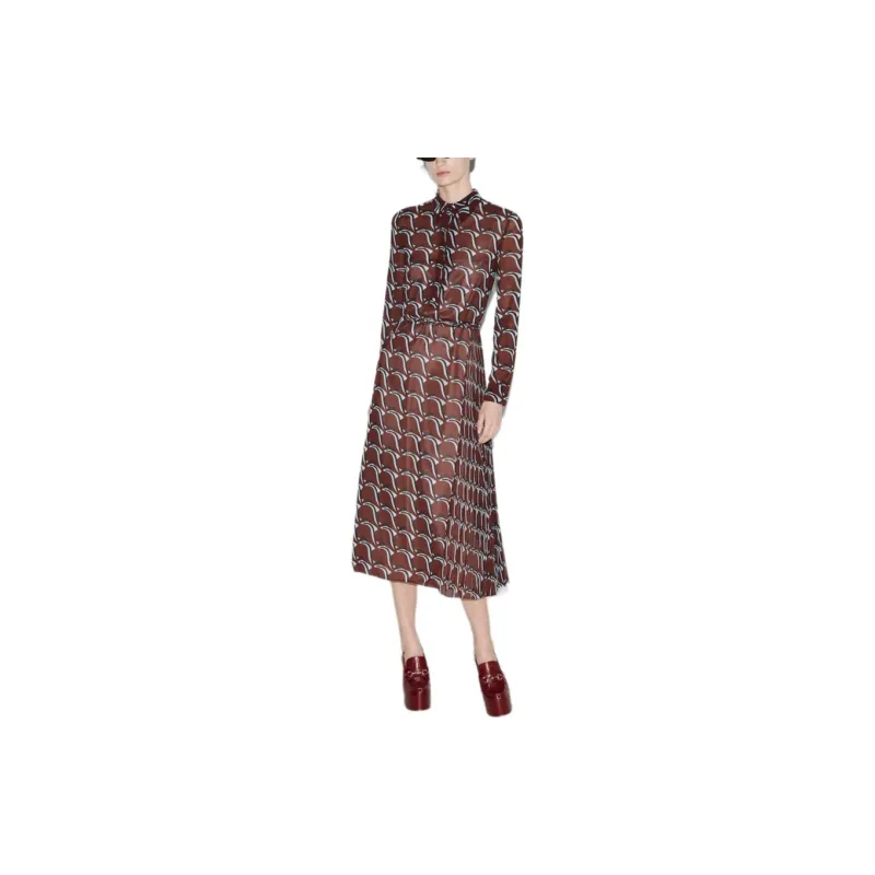 GUCCI Long-Sleeved Dresses Women's Brown-3