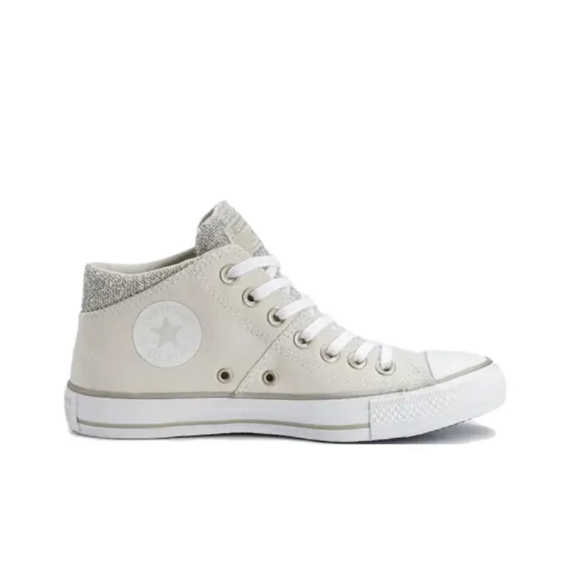 Converse Chuck Taylor All Star Anti-Slip Wear-Resistant Mid-Top Canvas Shoes Women's Beige Gold-1