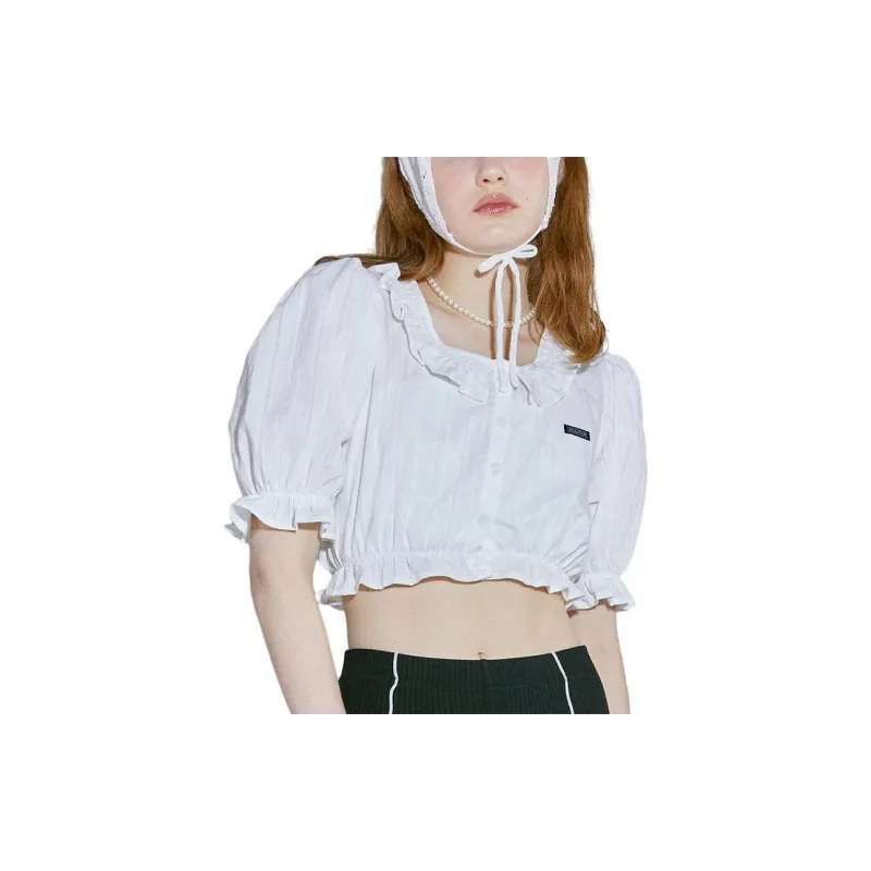 SCULPTOR Crop Tops Women's White-4