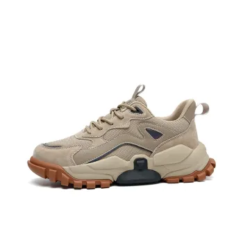 JEEP SPIRIT Cushioning Anti Slip Wear Resistant Breathable Height Increasing Low Top Casual Shoes Men's Sandstone