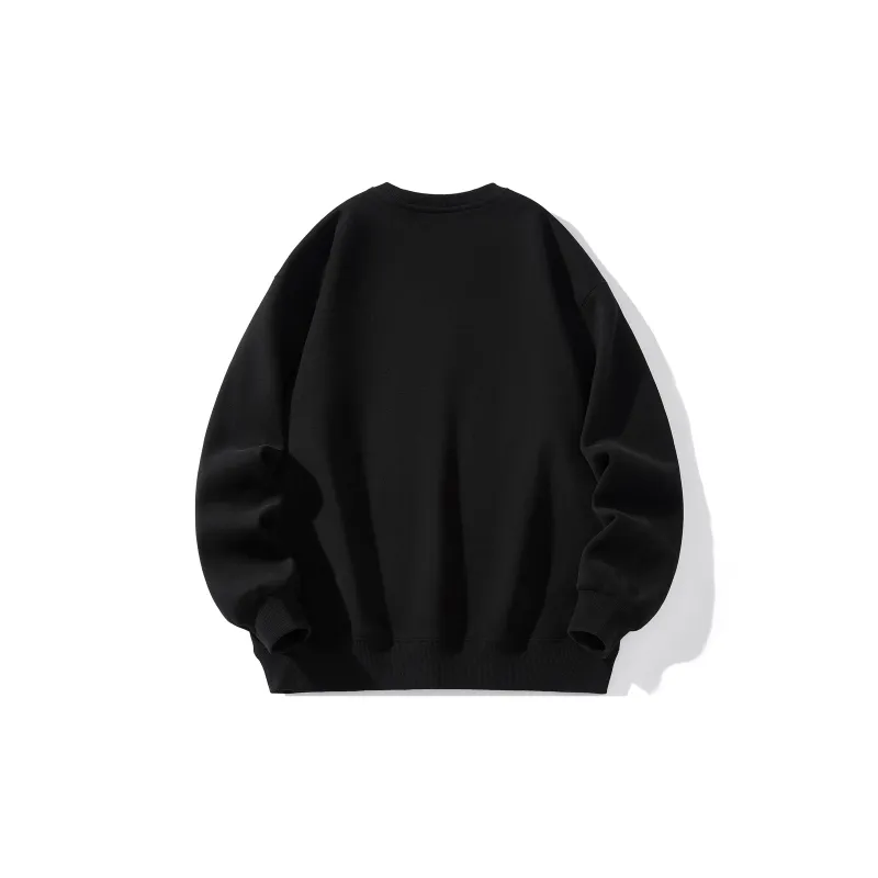 ZMOH Fleece Lined Crew Neck Sweatshirt Unisex Couple's-2