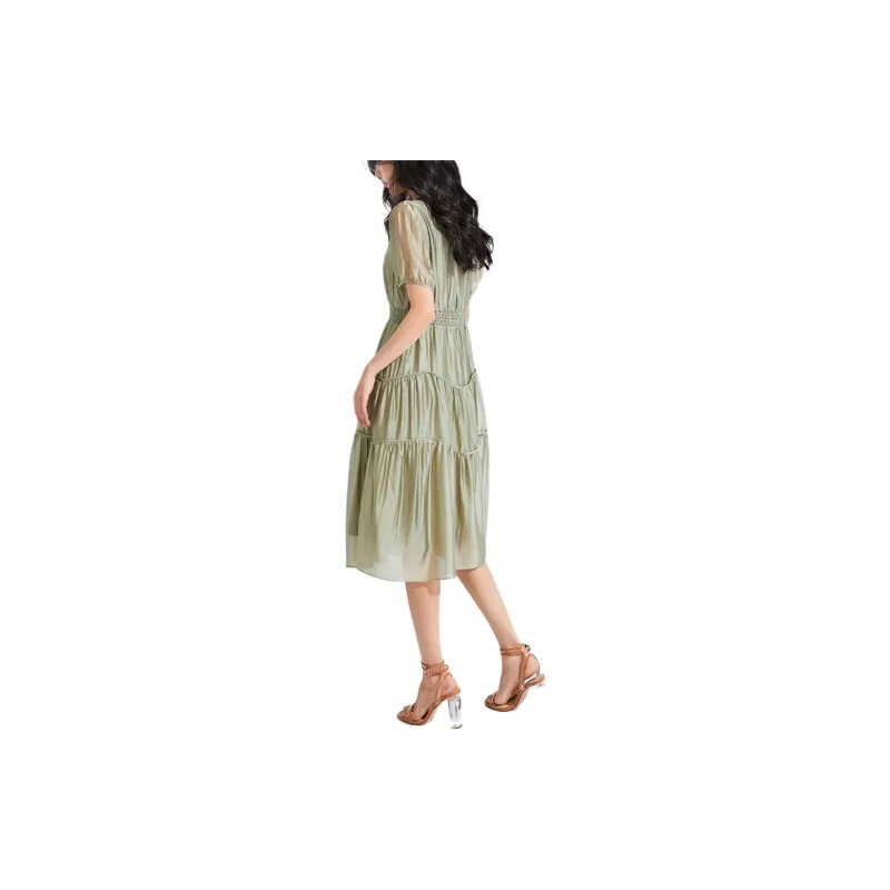 VILAN Short Sleeved Dresses Women's Evening Primrose Green-2