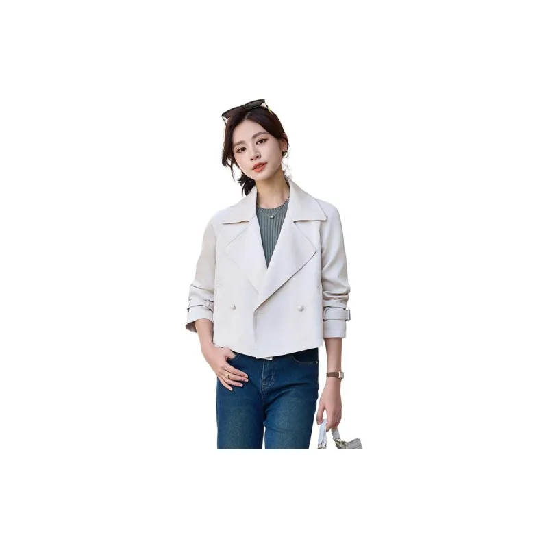 Yi Mengyuan Cropped Trench Coat Women's-2
